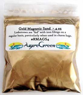 Gold Magnetic Sand For Lodestones 4 oz
