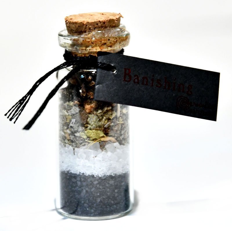 Banishing Pocket Spell Bottle 2" Glass