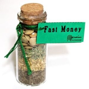 Fast Money Pocket Spell Bottle 2" Glass