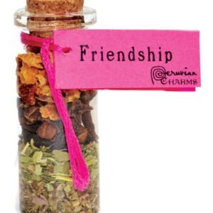 Friendship Pocket Spellbottle 2" Sealed Glass Charm Bottle