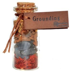 Grounding Pocket Spell Bottle 2" Glass And Stone