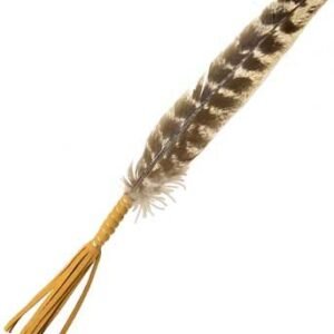Set Of 2 Leather Wrapped Smudging Feathers 10"