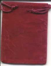 Burgundy Velveteen Pouch 3" x 4"