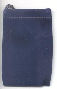 Blue Velveteen Crystal Pouch 2" x 2 1/2"