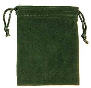Green Velveteen Bag 2" x 2 1/2"