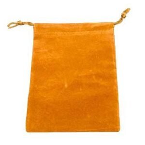Brown Velveteen Crystal Pouch 4 1/2" x 5 1/2"