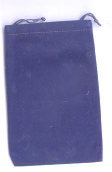 Blue Velveteen Crystal Pouch 4" x 5 1/2"
