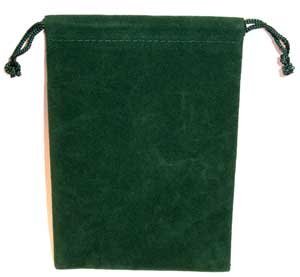 Green Velveteen Bag 4" x 5 1/2"