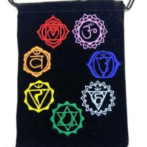 Set Of 10 Black Velveteen Chakra Pouches 5" x 7"