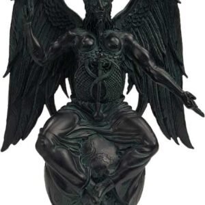 14 1/2" Baphomet Resin And Bronze Statue