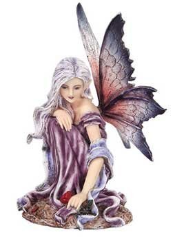 5 1/4" Fairyland Fairy Resin Figurine w/ Rose