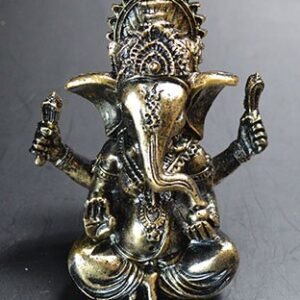3 1/2" Ganesha Resin Statue With Bronze Finish