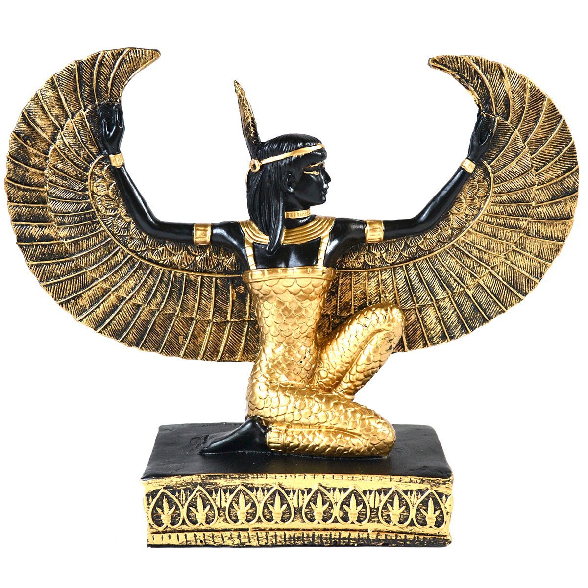 Maat Statue With Open Wings 8 1/2" Resin Figurine