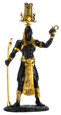 Thoth Statue 12 1/2" Black With Gold Embellishments
