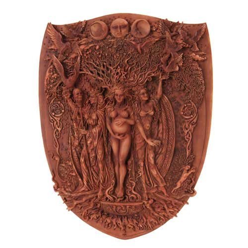 Triple Goddess Mother, Maiden, Crone Resin Wall Plaque 14 1/2" x 11"