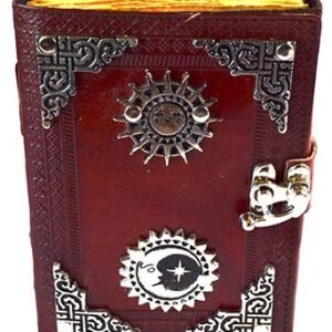 Sun & Moon Aged-Look Leather Journal w/ Latch 4 1/2" x 6 1/2" Unlined