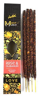 4-Pack Rose & Olibanum Artisan Stick Incense For Love-Inspired Atmosphere