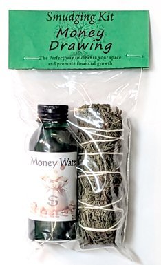 Money Drawing Smudge Kit With Cedar Smudge Stick And 2 oz Cologne