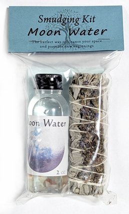 Moon Smudge Kit With 2 oz Moon Water And Sage Lavender