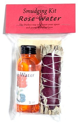 Rose Smudge Kit With 2 oz Rose Water And Sage Rose